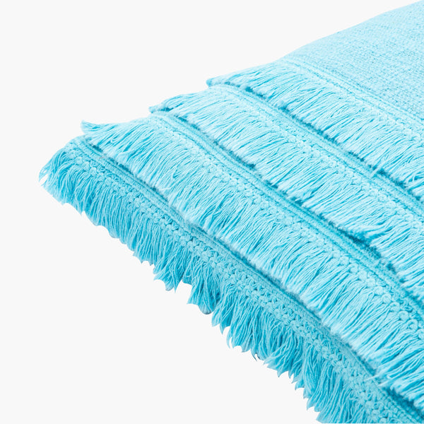 Surya Kandie Cotton Accent Pillow - 18"L X 18"W Rustic Charm For Cozy Cottage Living Spaces & Bedding Aqua Cotton,Cotton Kde002-2020p