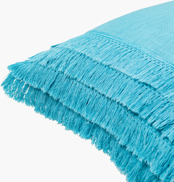 Surya Kandie Cotton Accent Pillow - 18"L X 18"W Rustic Charm For Cozy Cottage Living Spaces & Bedding Aqua Cotton,Cotton Kde002-2020p