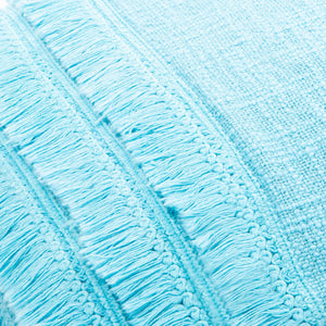 Surya Kandie Cotton Accent Pillow - 18"L X 18"W Rustic Charm For Cozy Cottage Living Spaces & Bedding Aqua Cotton,Cotton Kde002-2020p