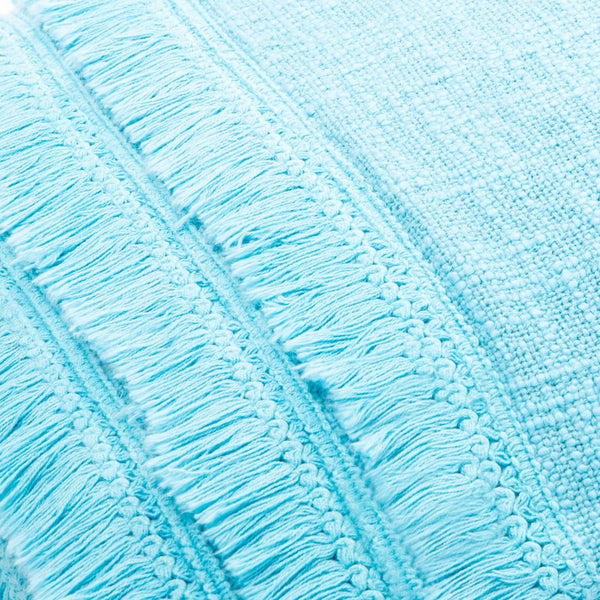 Surya Kandie Cotton Accent Pillow - 18"L X 18"W Rustic Charm For Cozy Cottage Living Spaces & Bedding Aqua Cotton,Cotton Kde002-2020p