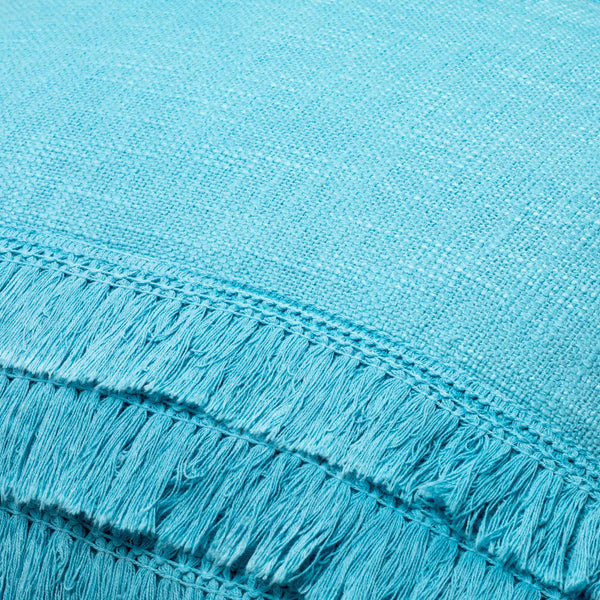 Surya Kandie Cotton Accent Pillow - 18"L X 18"W Rustic Charm For Cozy Cottage Living Spaces & Bedding Aqua Cotton,Cotton Kde002-2020p