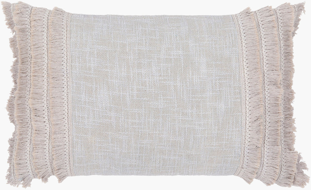 Surya Kandie 14"L X 22"W Cotton Lumbar Pillow - Rustic Charm For Cottage Decor, Cozy & Easy To Care For Light Gray Cotton,Cotton Kde003-1422