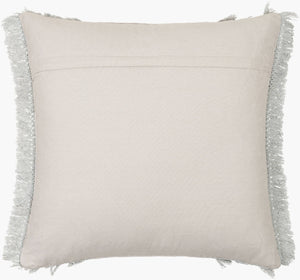 Surya Kandie Cotton Accent Pillow - 18"L X 18"W Rustic Charm For Cozy Cottage Living Spaces & Bedding Light Gray Cotton,Cotton Kde003-2020p