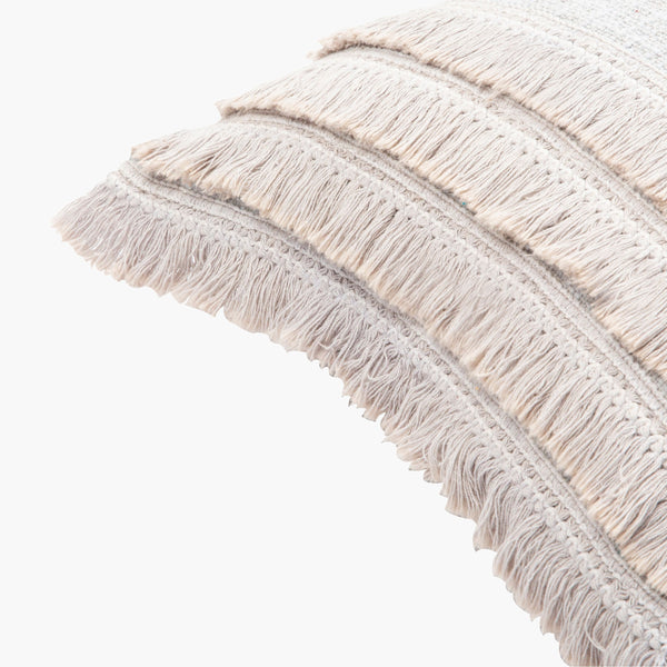 Surya Kandie Cotton Accent Pillow - 18"L X 18"W Rustic Charm For Cozy Cottage Living Spaces & Bedding Light Gray Cotton,Cotton Kde003-2020p