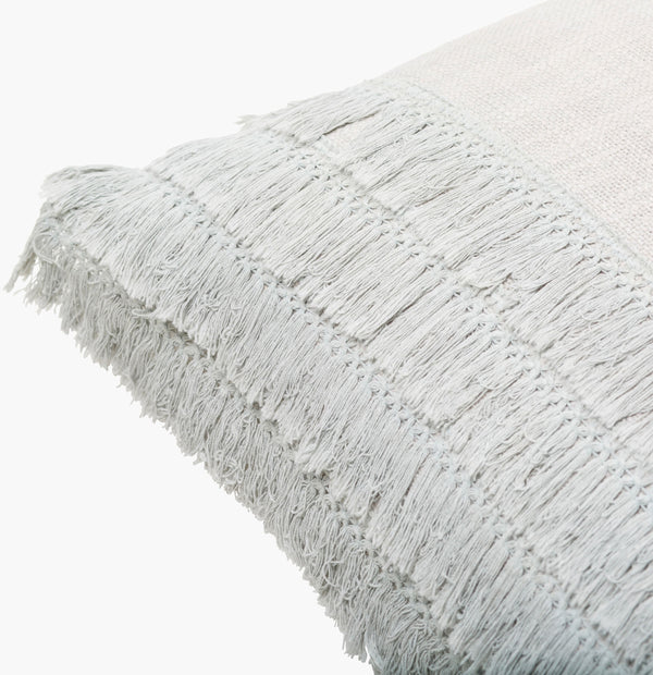 Surya Kandie Cotton Accent Pillow - 18"L X 18"W Rustic Charm For Cozy Cottage Living Spaces & Bedding Light Gray Cotton,Cotton Kde003-2020p