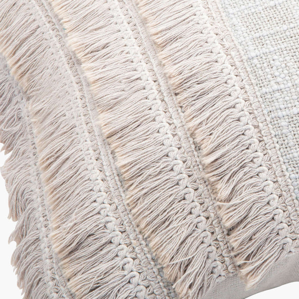 Surya Kandie Cotton Accent Pillow - 18"L X 18"W Rustic Charm For Cozy Cottage Living Spaces & Bedding Light Gray Cotton,Cotton Kde003-2020p