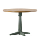 Homelegance By Top-Line Juliette Round Two-Tone Dining Table Green Rubberwood