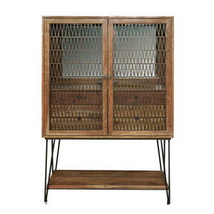 2-Door Bar Cabinet with Storage Drawers Natural with Rich Brown finish P301673 Pulaski Furniture