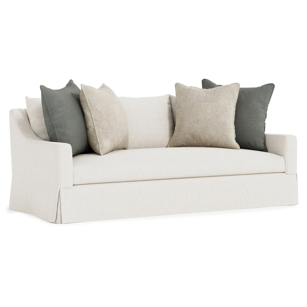 Bernhardt Bernhardt Grace Sofa — Made-To-Order 89" Extra-Plush Skirted Design With Square Arms & Pillows P4917B
