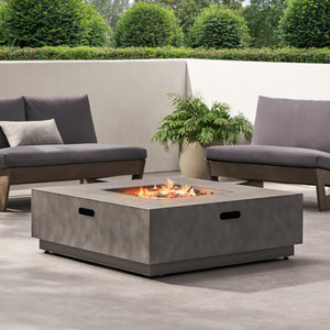 English Elm Square Iron Propane Fire Pit 50000 Btu Powder Coated Outdoor Patio Gathering 62838.00CONRT-50K_67760.00CONR