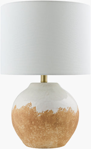Livabliss Kidal Handcrafted Ceramic Table Lamp with Linen Shade for Bedside or Living Room KDL-001