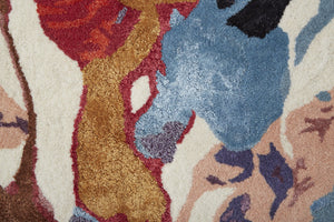 Feizy Rugs Dafney Hand-tufted Floral Rug – Vibrant Watercolor Botanical Design In Viscose And Wool For Your Home Red,Blue,Purple Viscose,Wool Dfy8863fredmlth00