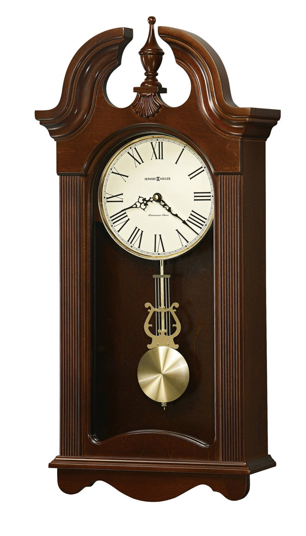 Hekman Furniture 625466 Malia Wall Clock - Elegant Cherry Finish, Westminster Chimes, Durable Design For Home Decor Cherry Bordeaux Malia Wall Clock 625466