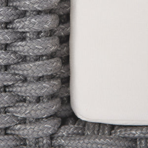 Bernhardt Bernhardt Capri Lounge Chair — Modern Grey Mist Rope, Raven Aluminum Legs, Plush Faux-Down Outdoor Comfort - Made to Order OP1012C