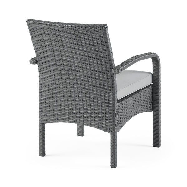 English Elm Christopher Knight Home® - CORDOBA PE Rattan 4-Pc Wicker Chat Set with Cushions, Iron Legs & Waterproof Fabric Comfort Grey 57458.00GRY