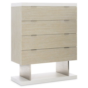 Bernhardt Bernhardt Solaria Tall Drawer Chest Reimagined: Rustic-Modern Oak & Nickel Accents, Vertical Storage Artistry 310117