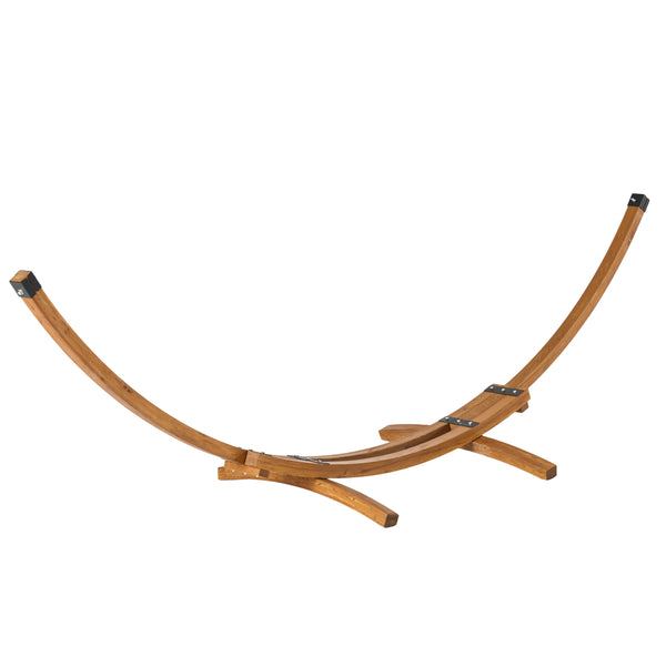 English Elm Richardson Curved Arc Larch Wood Hammock Stand Outdoor Hardwood Frame Holds 400 Lbs 54883.00BSE