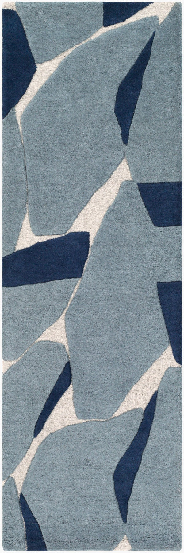 Livabliss Kennedy Handmade Wool Area Rug for Large Living Spaces with Timeless Transitional Pattern Blue, Navy 2'6" x 8' KDY3017-268