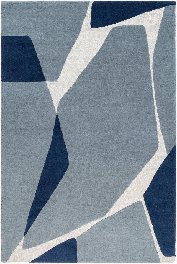 Livabliss Kennedy Handmade Wool Area Rug for Large Living Spaces with Timeless Transitional Pattern Blue, Navy 9' x 13' KDY3017-913