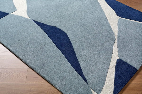 Livabliss Kennedy Handmade Wool Area Rug for Large Living Spaces with Timeless Transitional Pattern Blue, Navy 9' x 13' KDY3017-913
