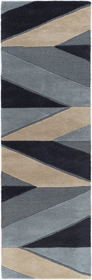 Surya Kennedy 2' X 3' Handmade Area Rug - Modern High/Low Wool Texture For Stylish Home Décor Upgrade Ink Blue Wool Kdy3024-268