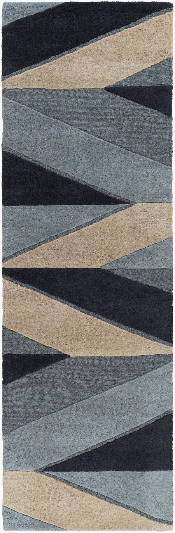Surya Kennedy 2' X 3' Handmade Area Rug - Modern High/Low Wool Texture For Stylish Home Décor Upgrade Ink Blue Wool Kdy3024-268