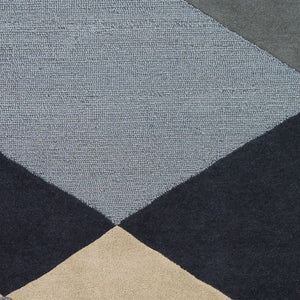 Surya Kennedy 2' X 3' Handmade Area Rug - Modern High/Low Wool Texture For Stylish Home Décor Upgrade Ink Blue Wool Kdy3026-268