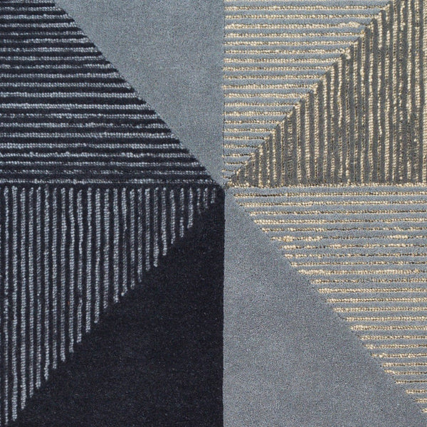 Surya Kennedy 2' X 3' Handmade Area Rug - Modern High/Low Wool Texture For Stylish Home Décor Upgrade Ink Blue Wool Kdy3031-46
