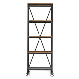 Homelegance By Top-Line Delano Industrial Modern Rustic 26-inch Bookcase Brown Wood