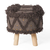 Christopher Knight Home® - Noble House - Roja Handcrafted Boho Fabric Stool with Metal Accents