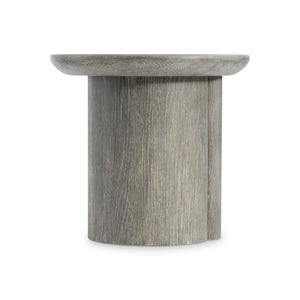 Bernhardt Bernhardt Monolith Sculptural Round Side Table In Puma Wire‑Brushed Oak — Rustic‑Modern Accent, 24"H 343127