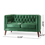 Christopher Knight Home® - Noble House - Holasek Contemporary Velvet Upholstered Tufted Loveseat