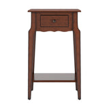 Homelegance By Top-Line Joplin 1-Drawer Wood Storage End Table Brown Rubberwood