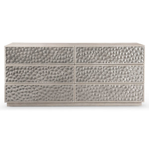 Bernhardt Bernhardt Hansby 72” Dresser In Trevin Light Wood With Hammered Cast-Aluminum Fronts & Push-Open Drawers 338052