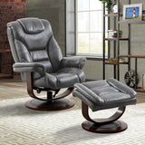 Parker House Parker Living Monarch - Flint Manual Reclining Swivel Chair and Ottoman Flint 90% Polyester, 10% PU (W) MMON#212S-FLI