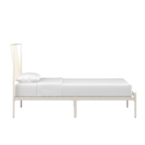 Homelegance By Top-Line Dante Metal Platform Bed with Curved Metal Headboard White Metal