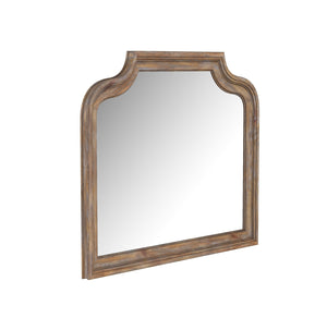 A.R.T. Furniture Architrave Mirror - Rustic Almond Finish With Beveled Edge, Wall-mount Or Dresser Attachment Option Brown Material, Pine Solids And Veneer,Glass 277120-2608