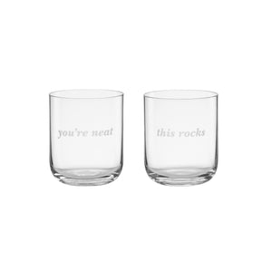 Lenox Kate Spade This Rocks & You're Neat DOF Glasses, Set of 2 Clear, NO COLOR GLASS,CRYSTAL 897458