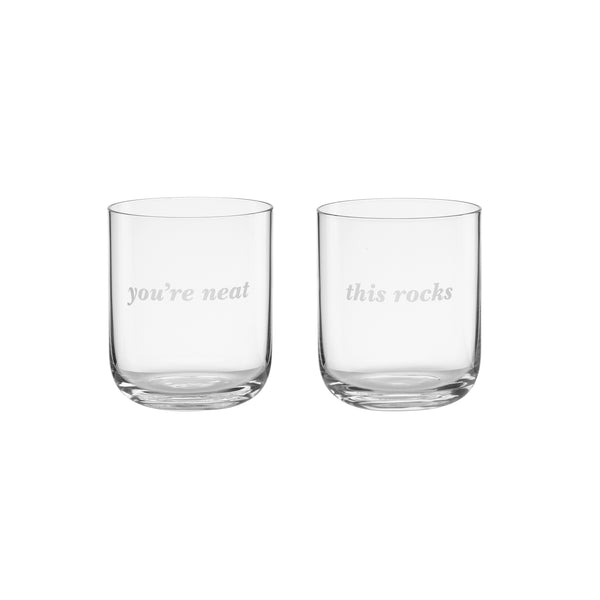 Lenox Kate Spade This Rocks & You're Neat DOF Glasses, Set of 2 Clear, NO COLOR GLASS,CRYSTAL 897458