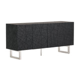 VIG Furniture Modrest Kenda - Modern Black Ash + Stainless Steel Buffet VGVCG2355-BUF