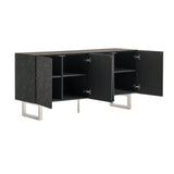 VIG Furniture Modrest Kenda - Modern Black Ash + Stainless Steel Buffet VGVCG2355-BUF