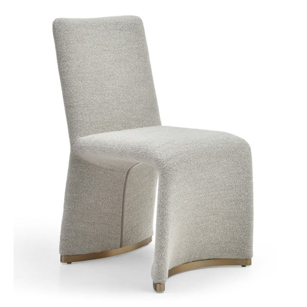 VIG Furniture Kenda Boucle Dining Chairs Set Of 2 — Contemporary Light Grey Upholstery With Brushed Gold Legs, Cozy Supportive Seating For Dining Or Vanity (300 Lb Capacity) VGVCB098-GRY