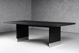 VIG Furniture Modrest Kenda - Modern Black Ash + Stainless Steel Dining Table VGVCT2355-BLK