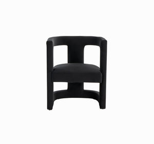VIG Furniture Kendra Modern Velvet Accent Chair With Cage-Style Back, Tuxedo Arms & Sculptural Supportive Seat Black Lounge Chair VGRHRHS-AC-231-BLK