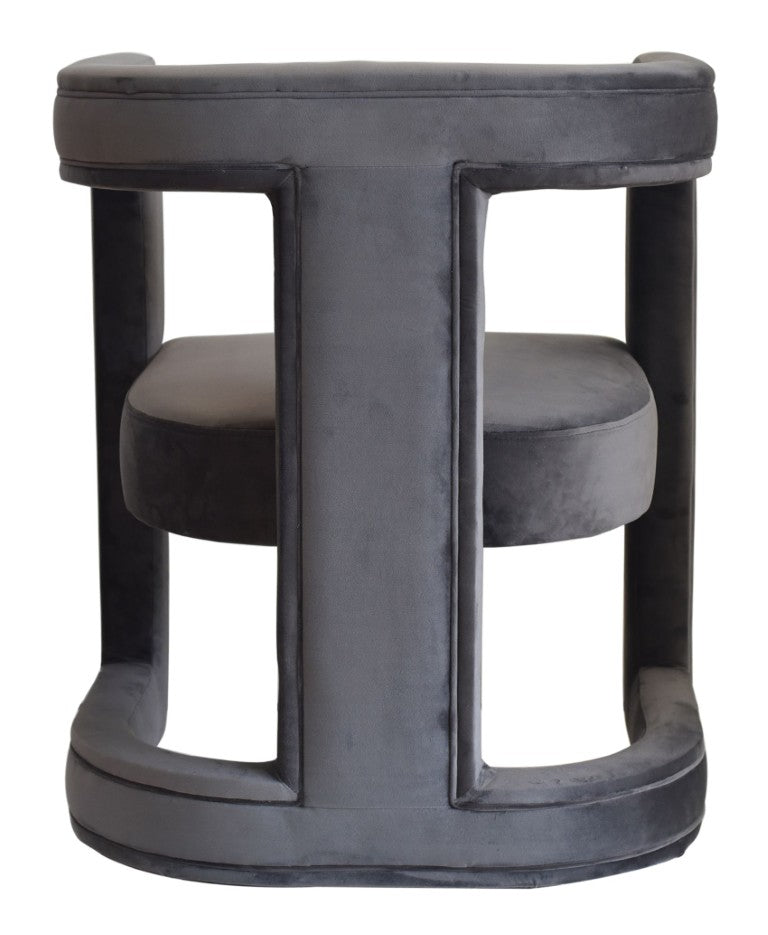 VIG Furniture Kendra Velvet Accent Chair In Dark Grey – Cage-Back, Tuxedo Arms, Plush Round Seat, No Assembly Required VGRHRHS-AC-231-DKGRY-CH