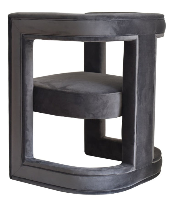 VIG Furniture Kendra Velvet Accent Chair In Dark Grey – Cage-Back, Tuxedo Arms, Plush Round Seat, No Assembly Required VGRHRHS-AC-231-DKGRY-CH