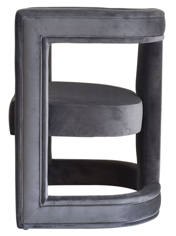VIG Furniture Kendra Velvet Accent Chair In Dark Grey – Cage-Back, Tuxedo Arms, Plush Round Seat, No Assembly Required VGRHRHS-AC-231-DKGRY-CH