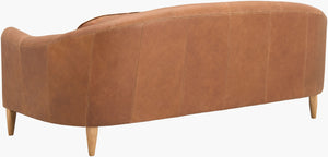 Surya Kenmare Elegant Aniline Dyed Leather Sofa - 31"H X 79"W X 36"D, Ultimate Comfort & Easy Care! Upholstery, Brown,Base, Brown Aniline Dyed Leather,Rubber Wood,Polyurethane Foam,Dacron Kenm001-317936