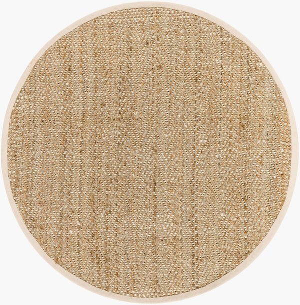 Livabliss Kerala Handwoven Jute Flatweave Area Rug Natural Fiber Accent for Living Dining Spaces Light Beige, Ta 8' x 8' Round KER2300-8RD