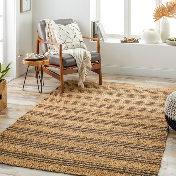 Livabliss Kerala Handwoven Jute Flatweave Area Rug Natural Fiber Accent for Living Room Light Beige, Ta 6' x 6' KER2303-6RD